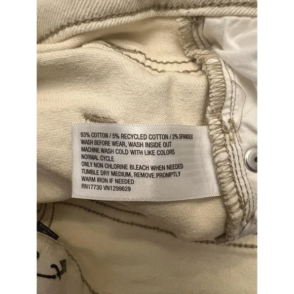 Art Class Baggy Jeans Mens 16 Off White Distressed Frayed Hem Relaxed Fit 90s - Picture 7 of 8